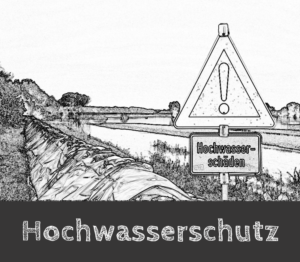 handgezeichnet Hochwasserschutz