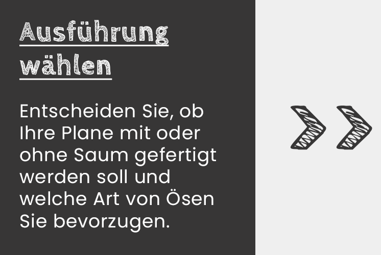 Schritt 1 planenkonfigurator Ausführung wählen